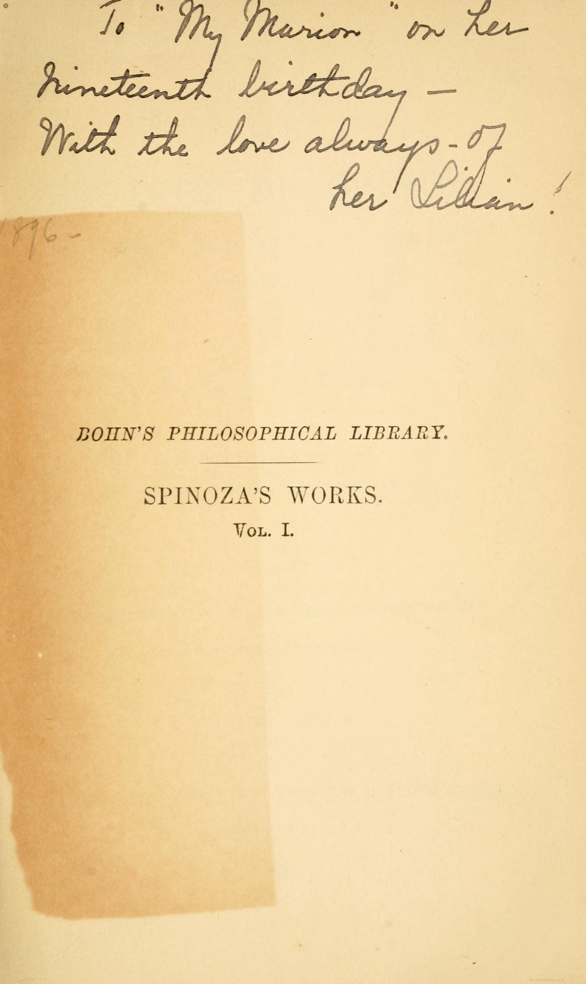 Chief Works of Spinoza Vol. I (Elwes)
