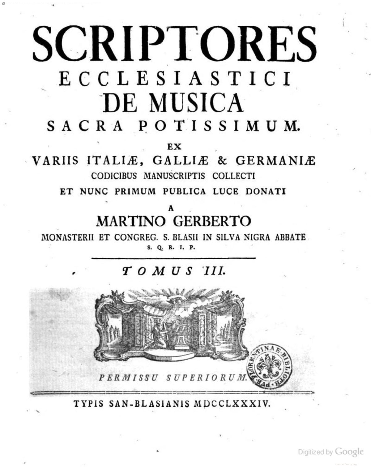 Scriptores Ecclesiastici de Musica Sacra (Tomus I-III)