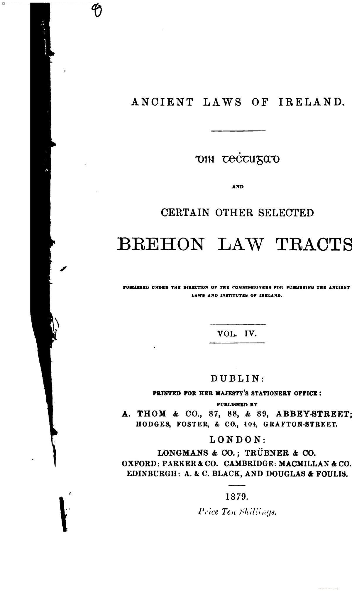 Ancient Laws of Ireland (Brehon Laws)