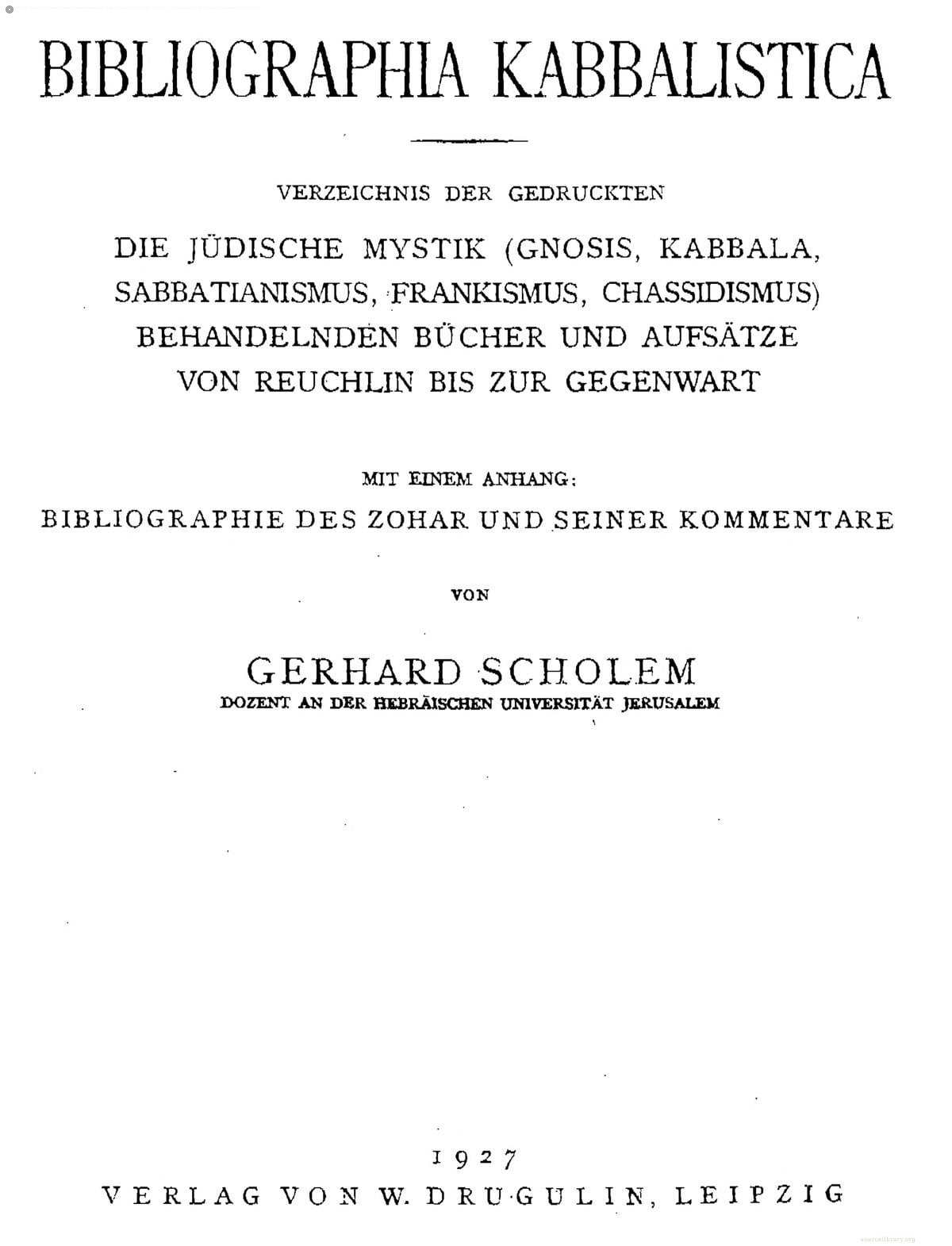 Bibliographia Kabbalistica