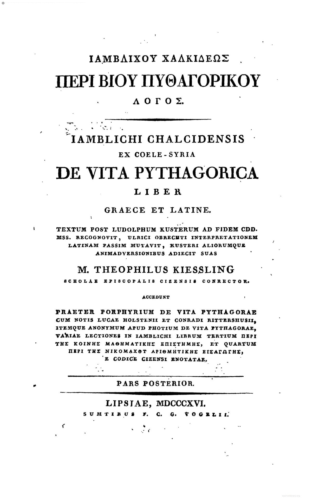 On the Pythagorean Life