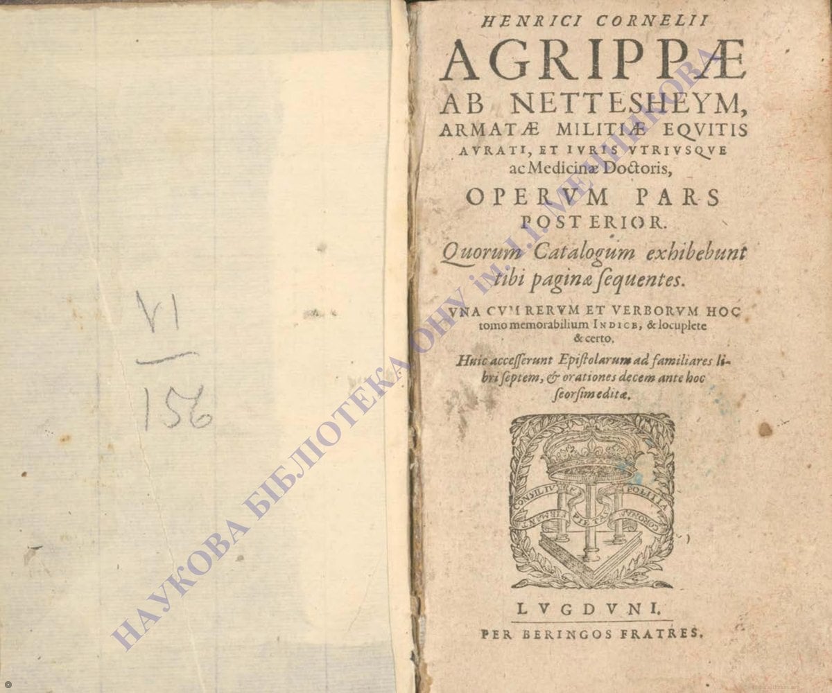 The Works of Agrippa in Two Volumes