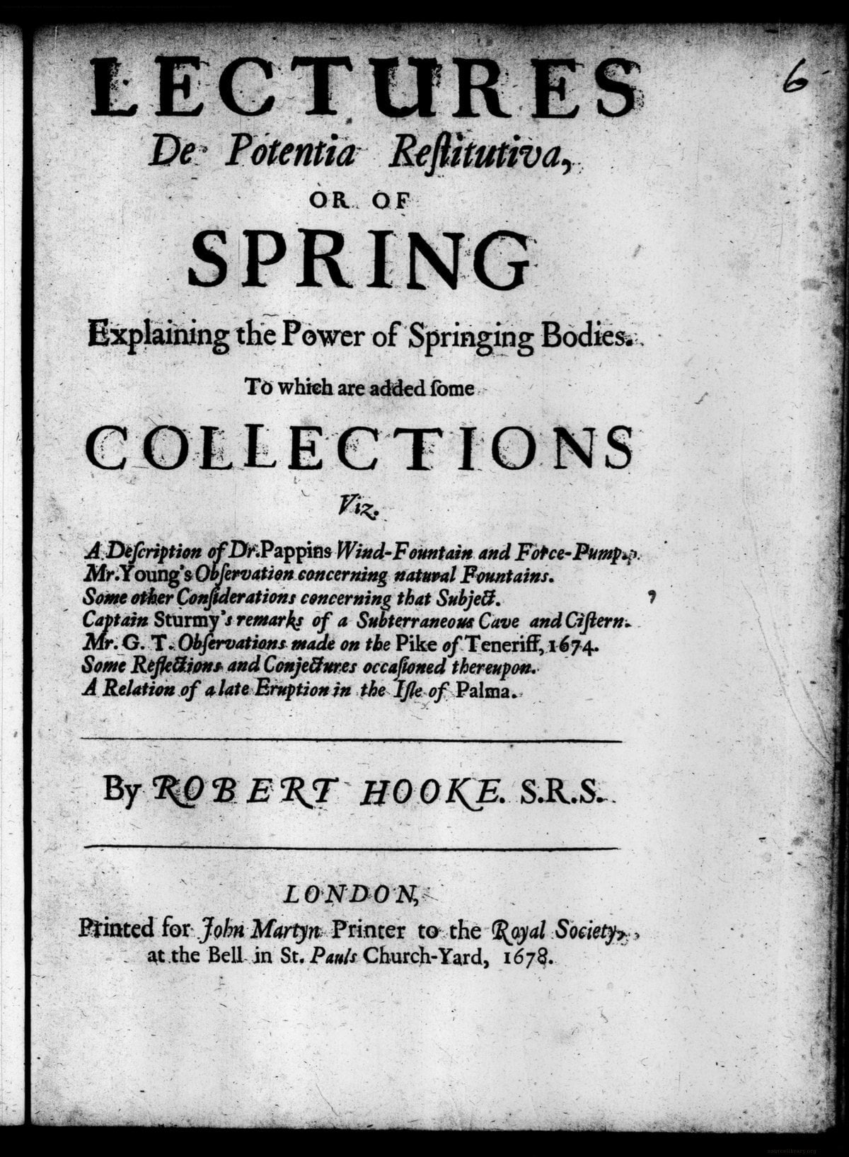 Lectures de Potentia Restitutiva, or of Spring