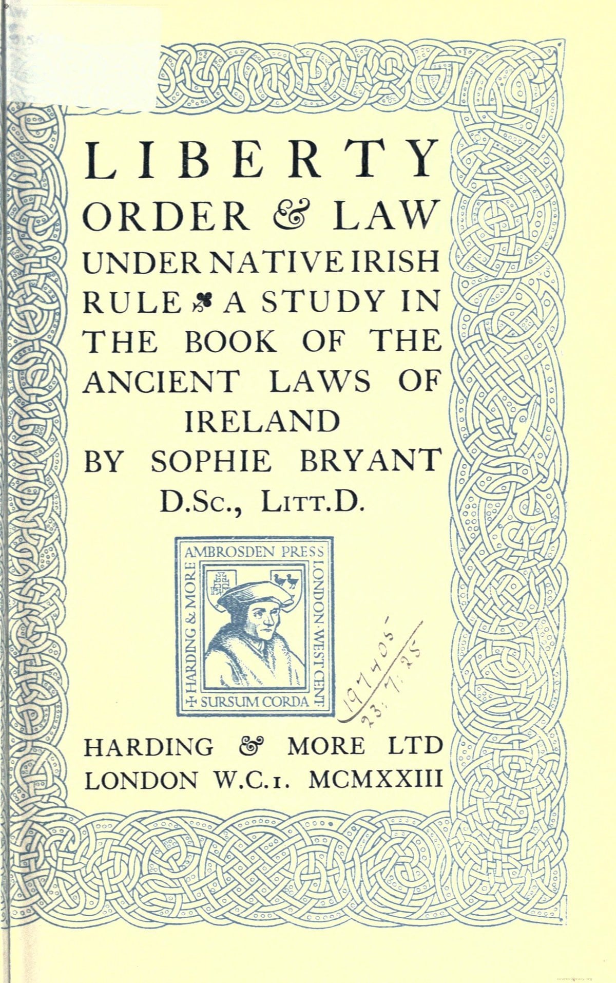 Liberty, Order and Law Under Native Irish Rule