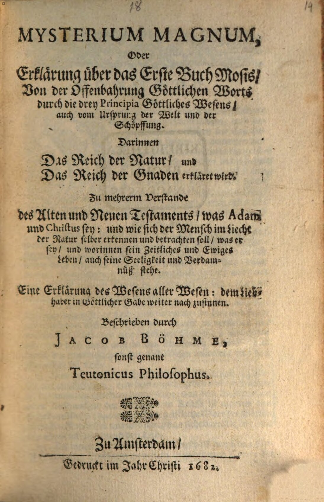 Commentary on Genesis (Mysterium Magnum)