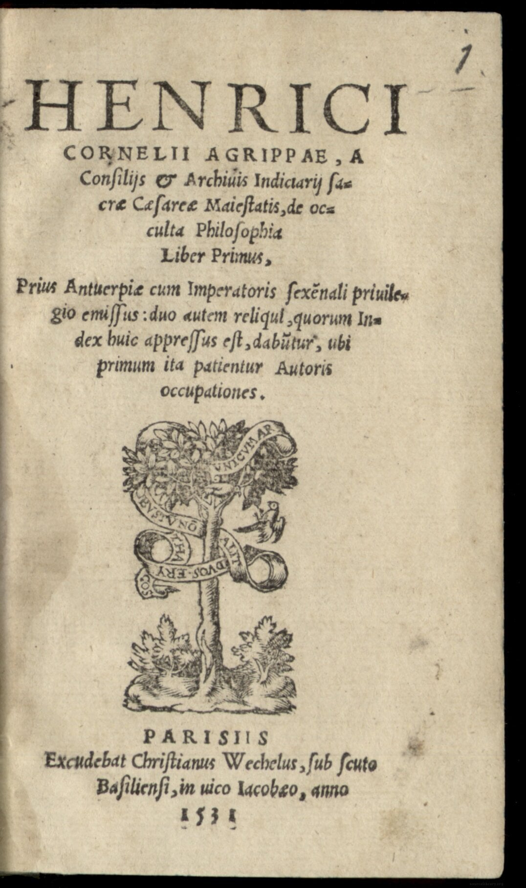 Of Occult Philosophy, Book I