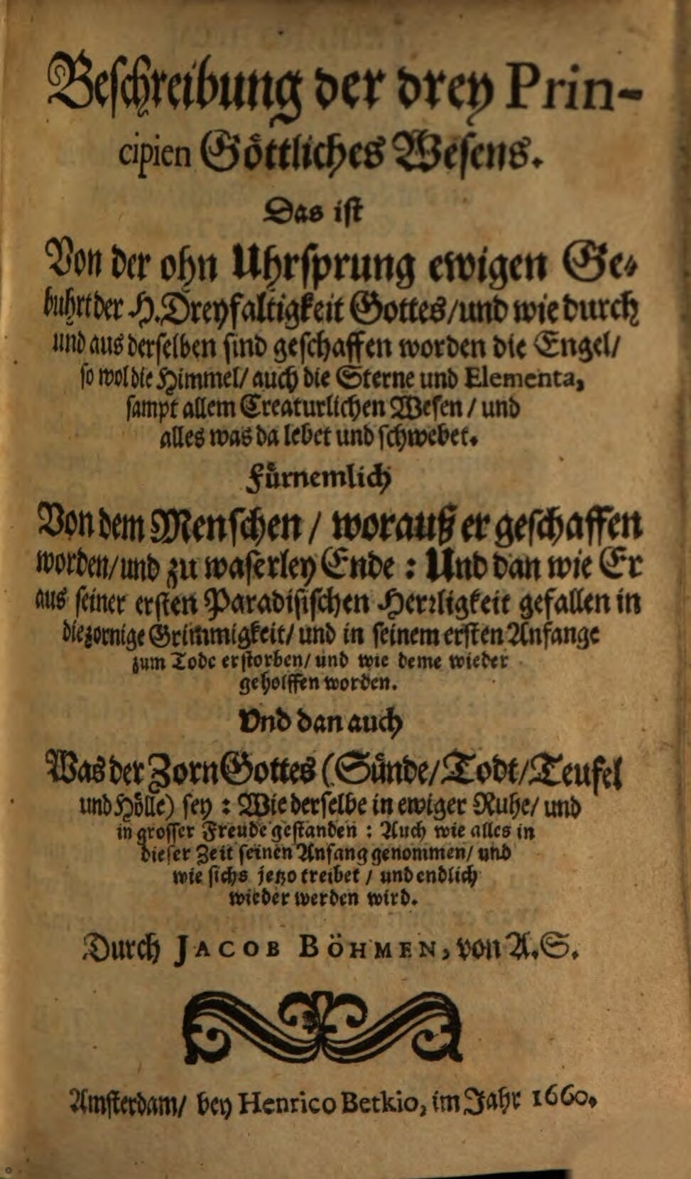 Beschreibung der drey Principien göttliches Wesens