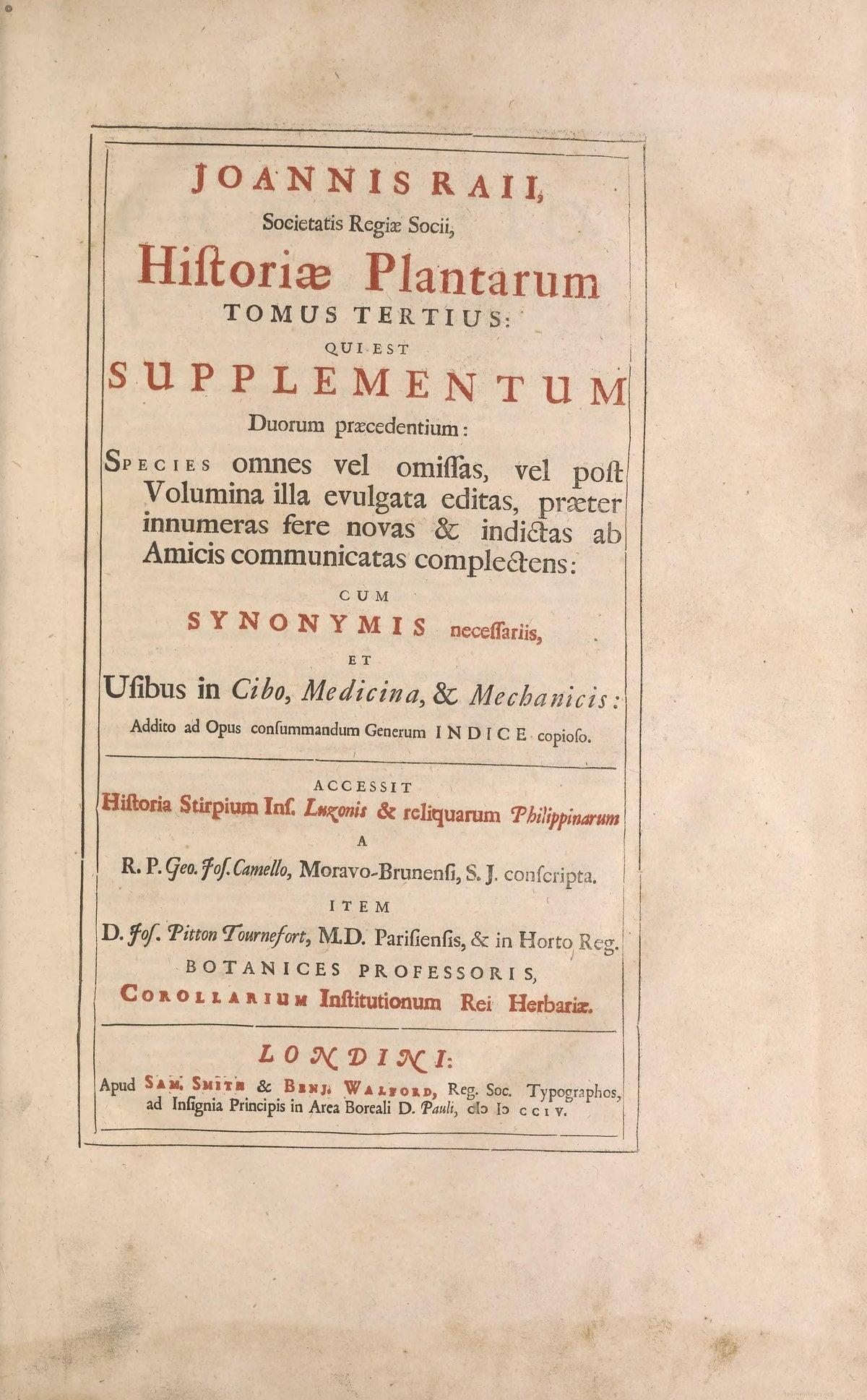 History of Plants, Vol. III