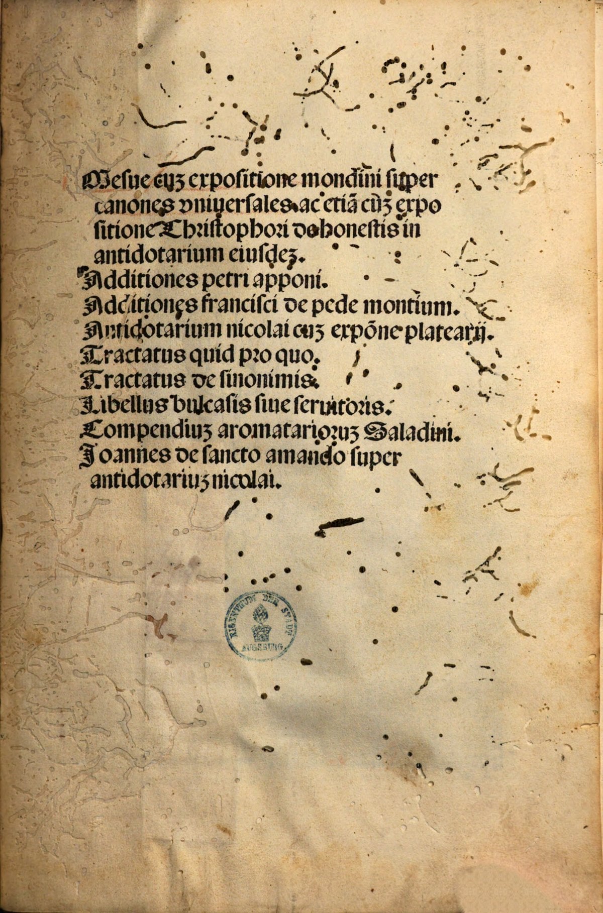 Mesue with Exposition on the Universal Canons and the Antidotary