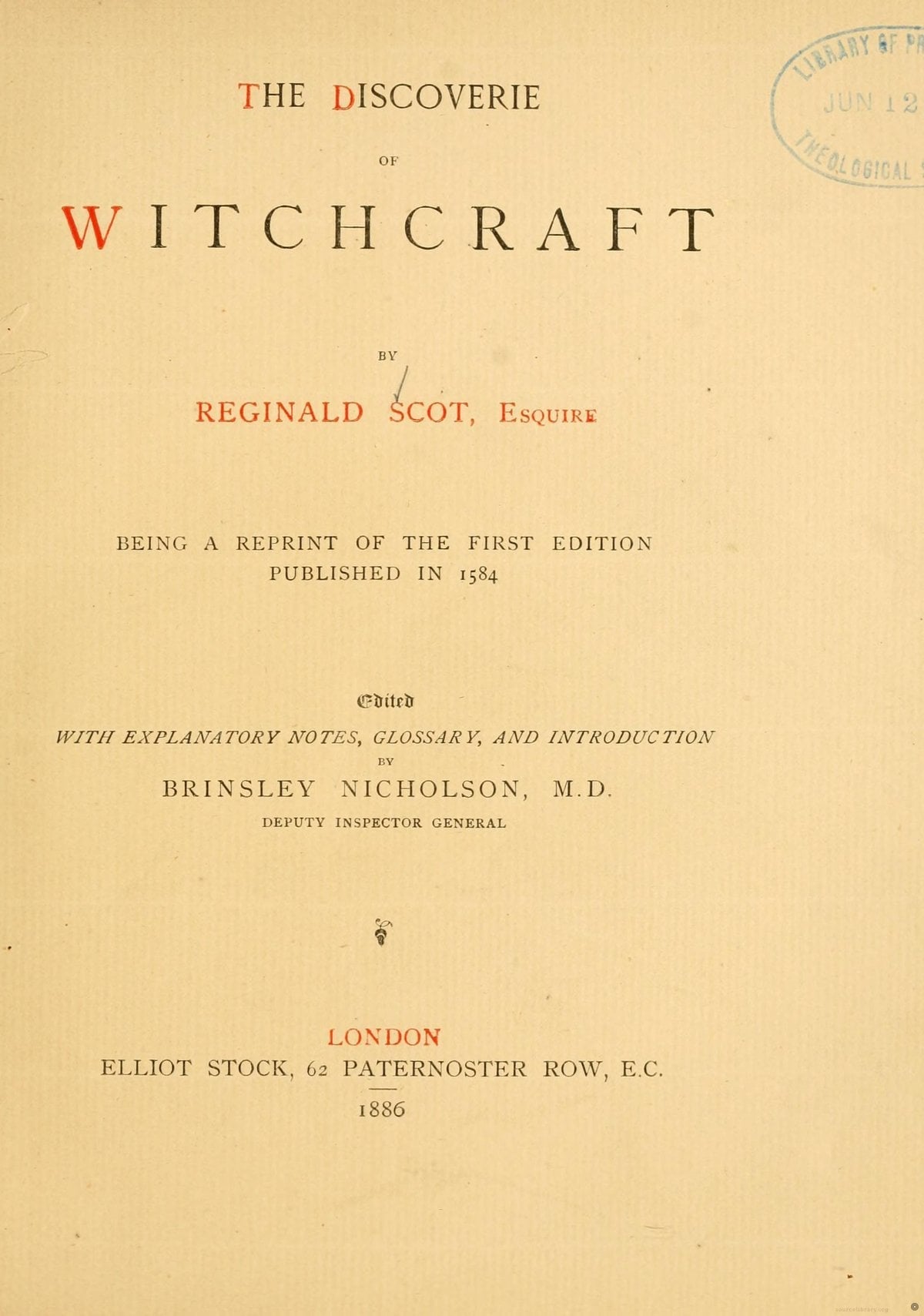 The Discoverie of Witchcraft