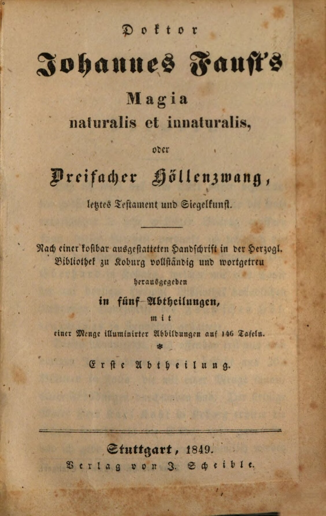 Doctor Johannes Faust's Natural and Unnatural Magic