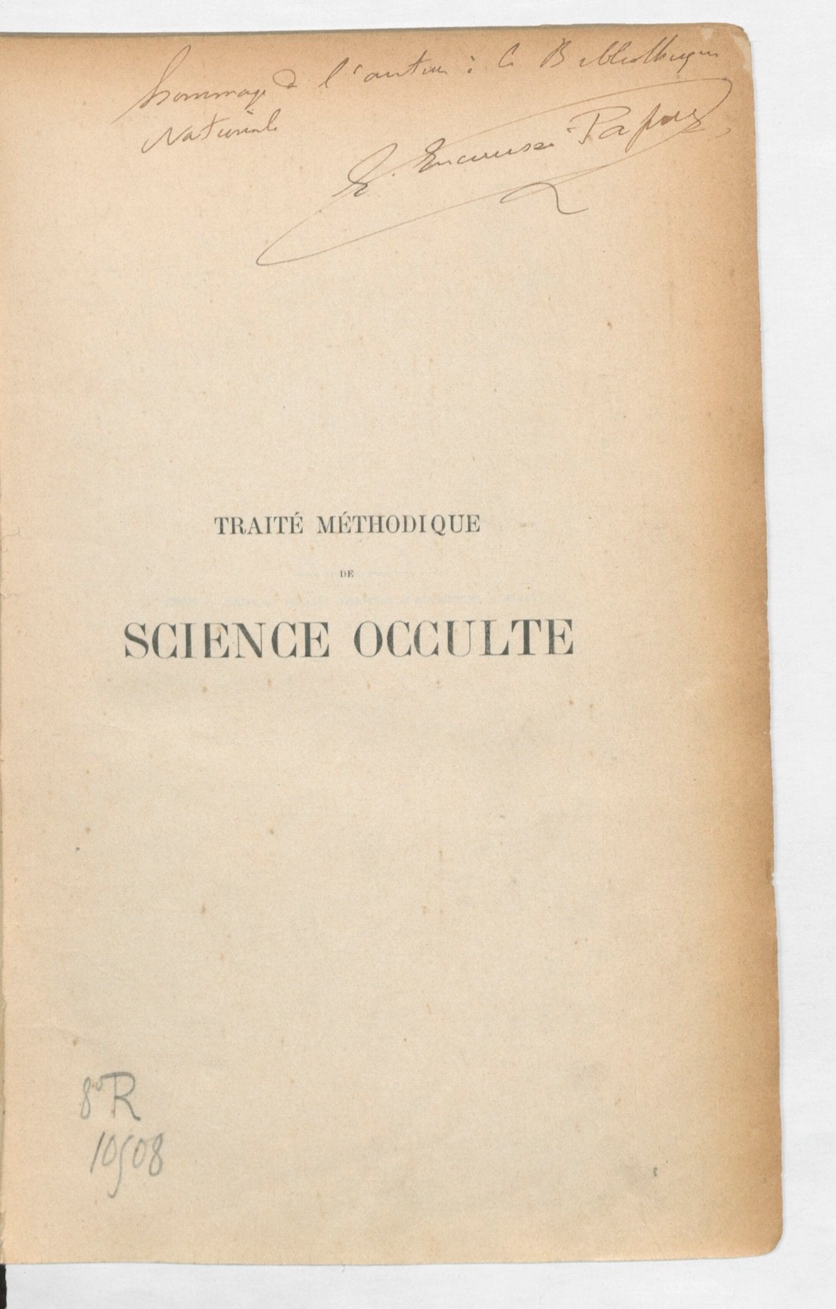 Methodical Treatise on Occult Science