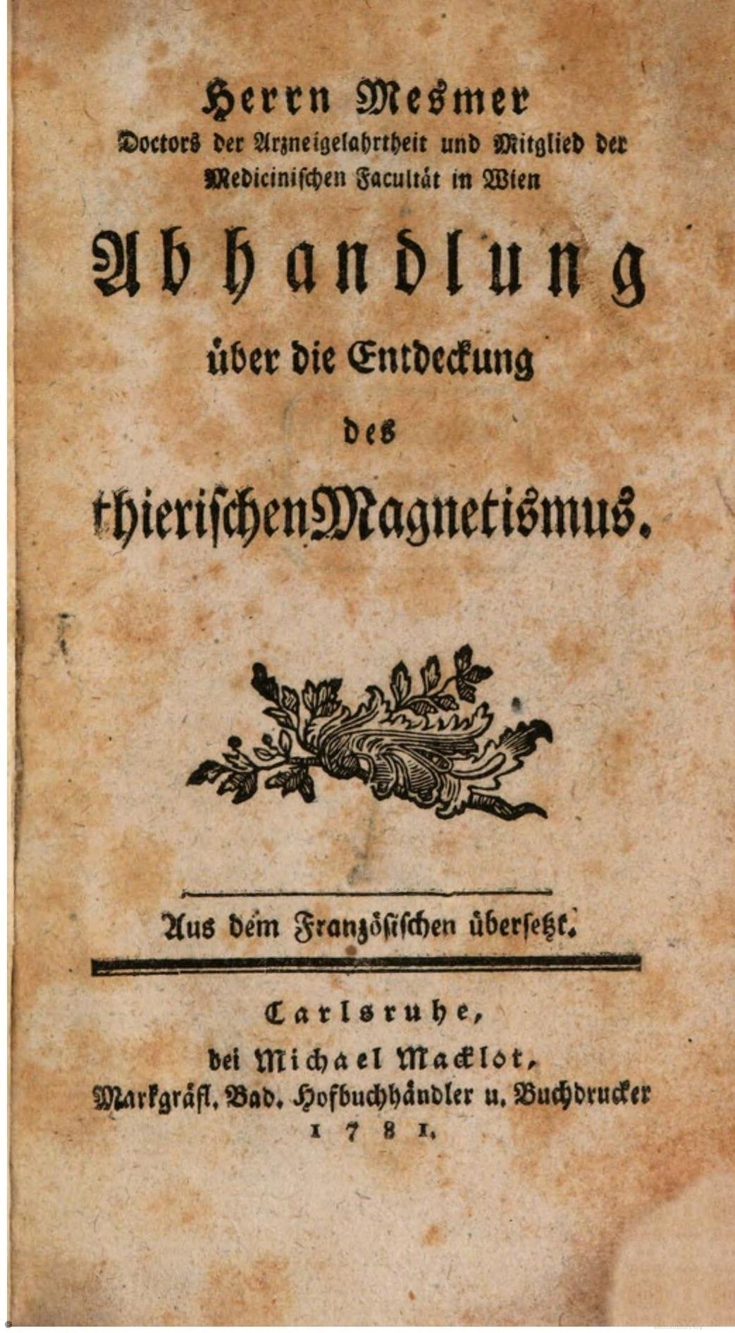 Abhandlung über die Entdeckung des thierischen Magnetismus