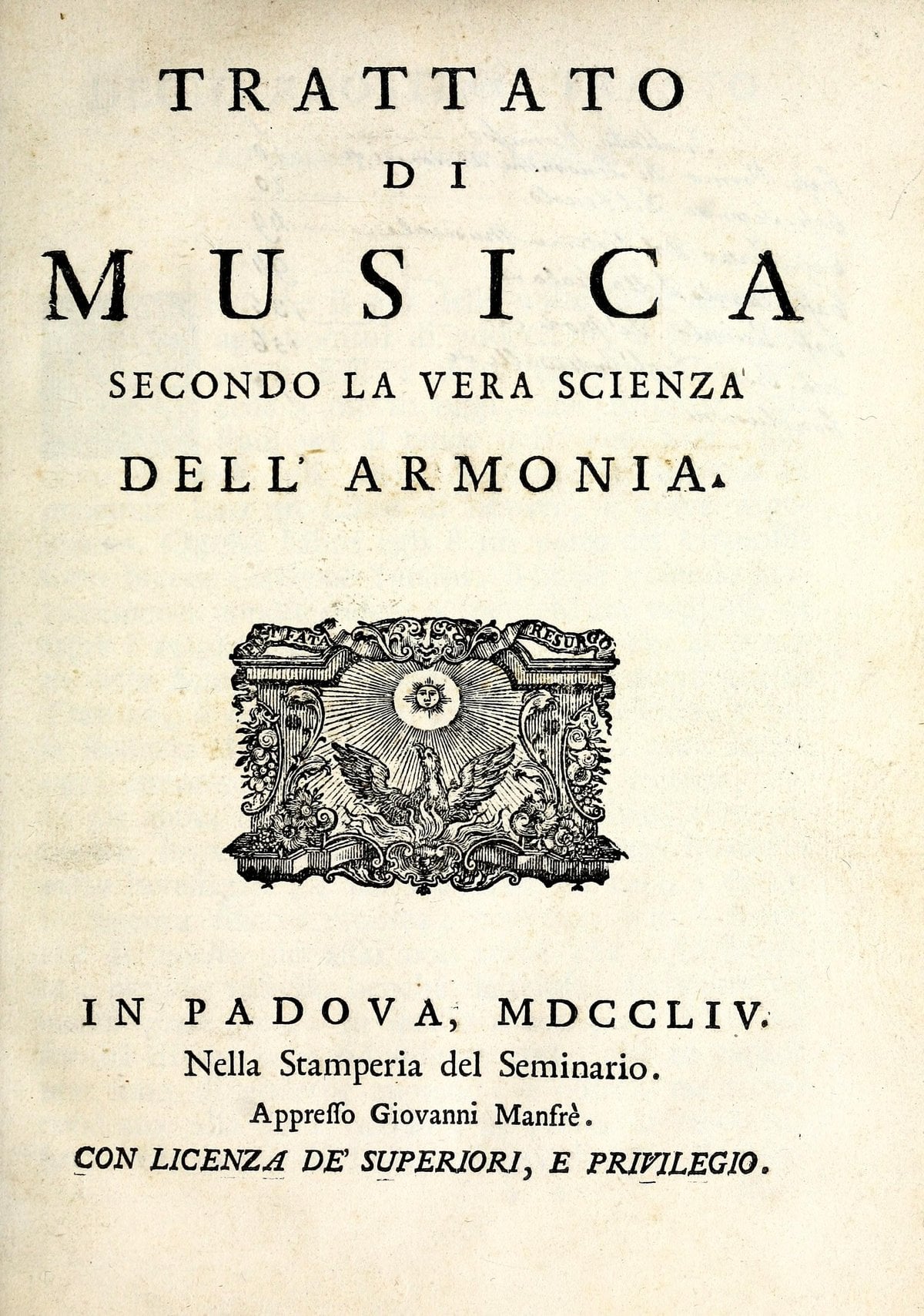 Trattato di musica secondo la vera scienza dell'armonia