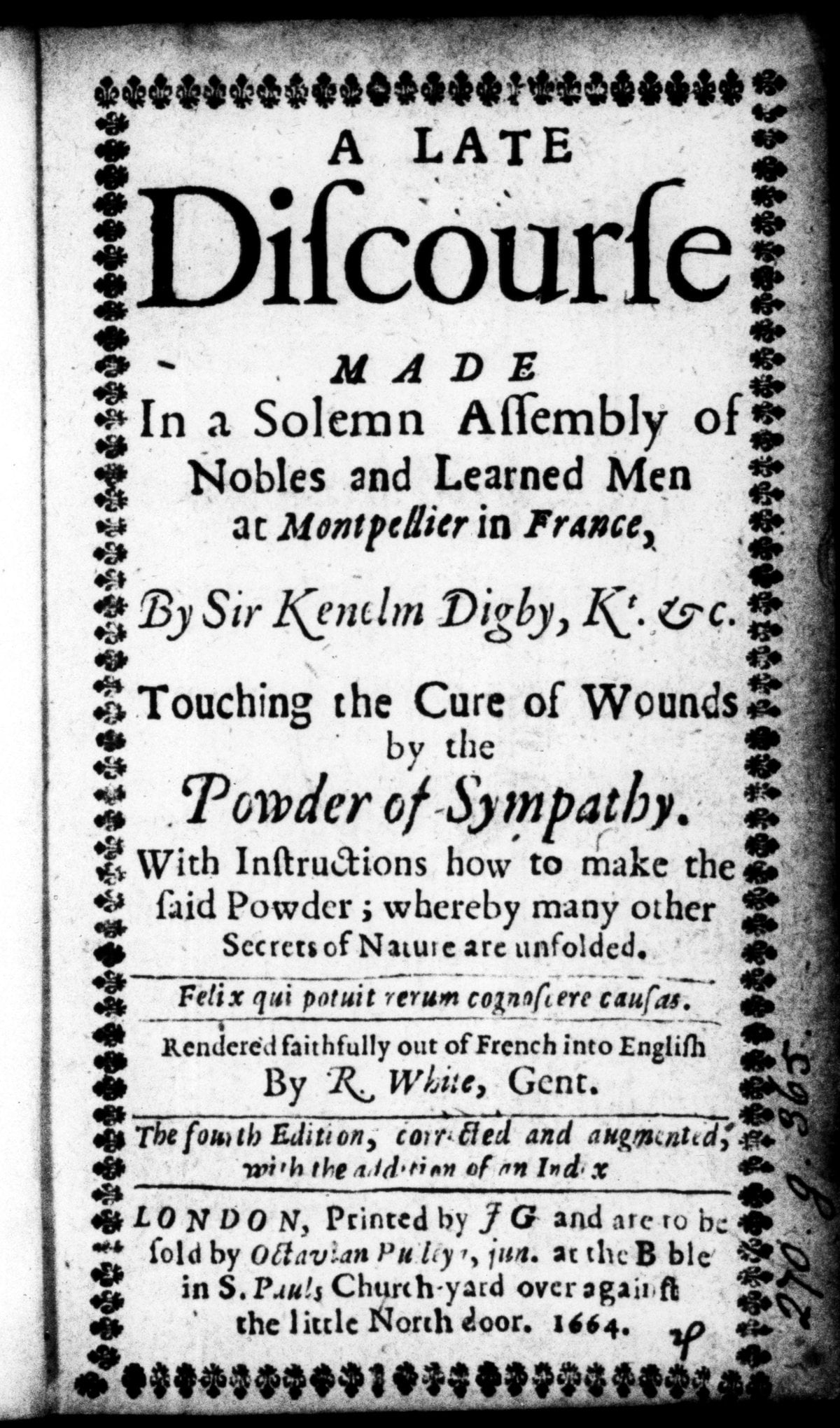 Discourse on the Powder of Sympathy