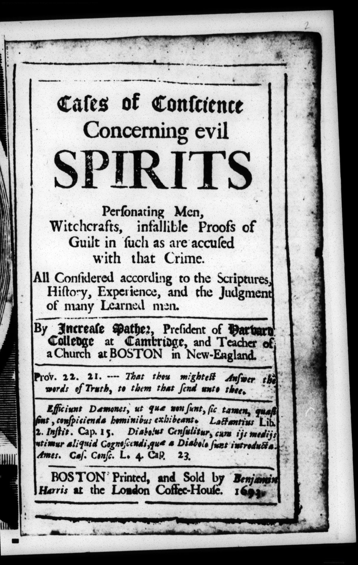 Cases of Conscience Concerning Evil Spirits