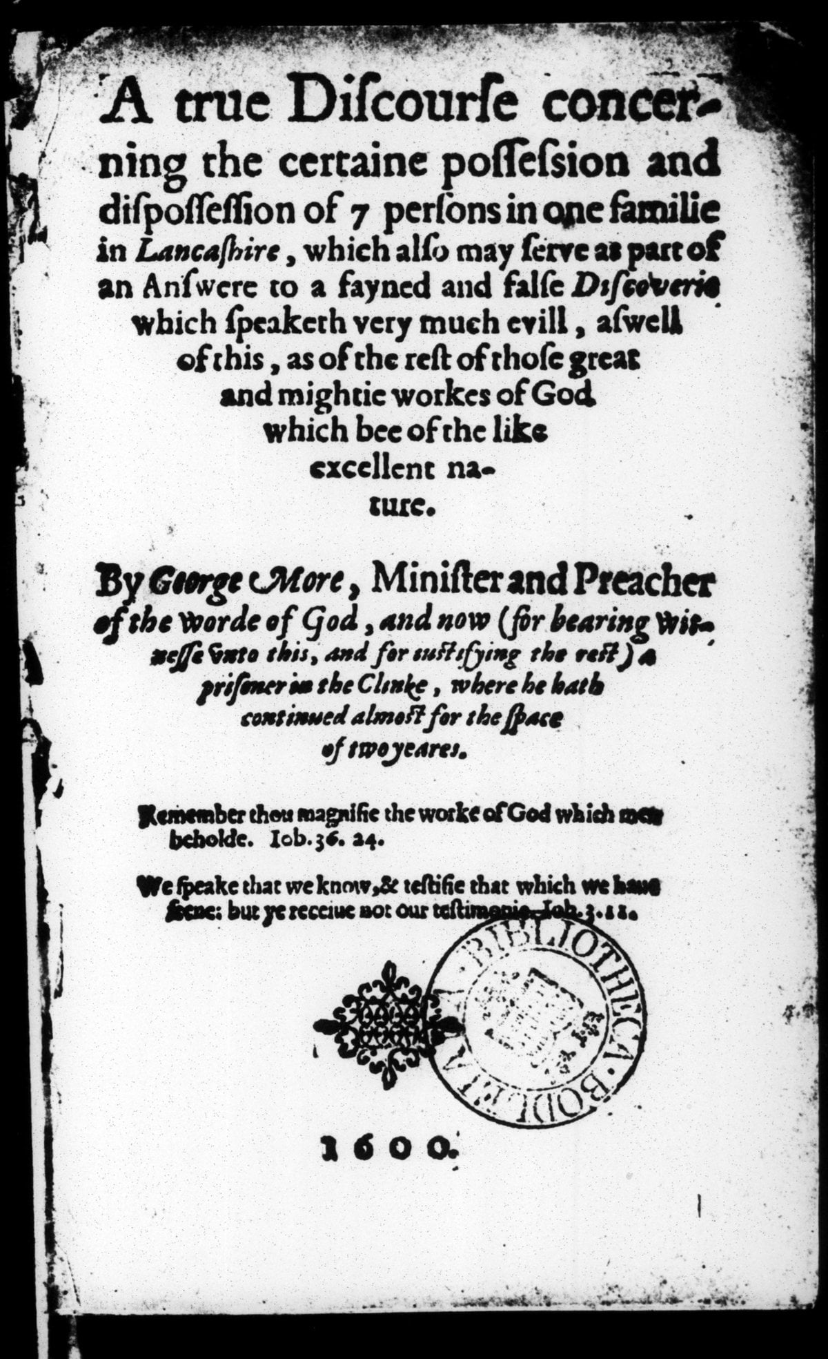 A True Discourse Concerning the Certain Possession and Dispossession of Seven Persons in One Family