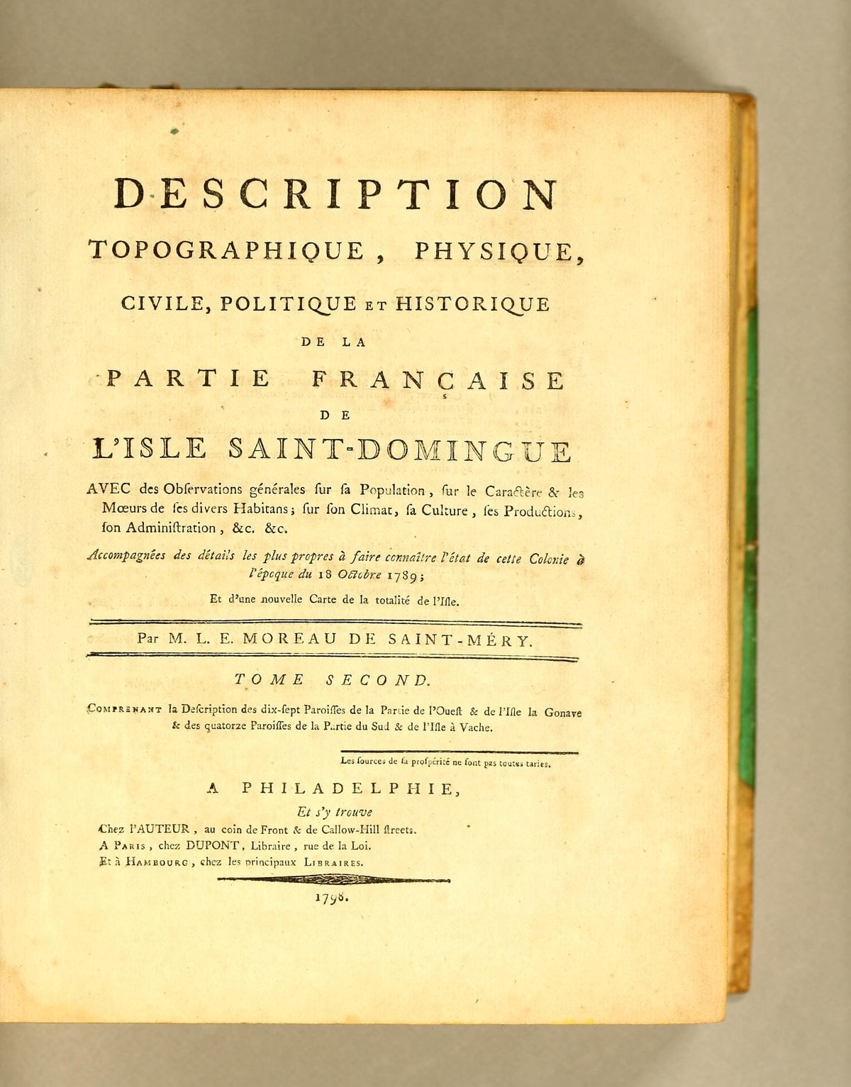 Description of the French Part of Saint-Domingue, Volume 2