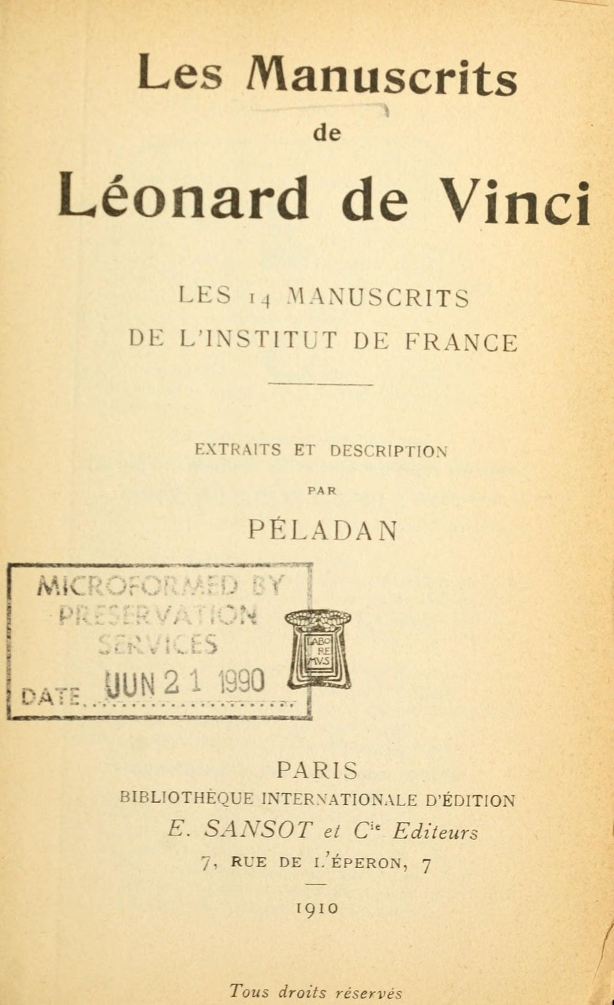 The Manuscripts of Leonardo da Vinci