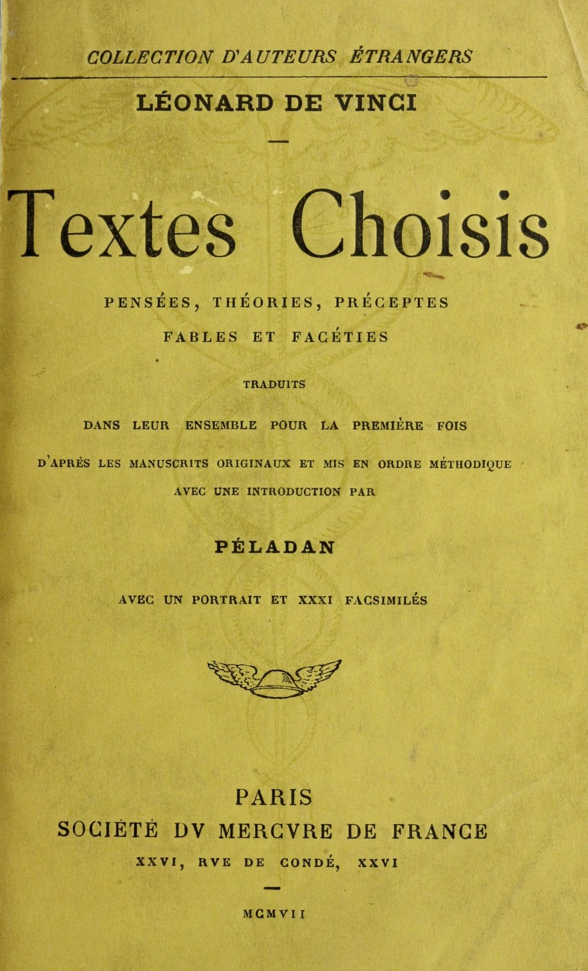 Selected Texts: Thoughts, Theories, Precepts, and Fables