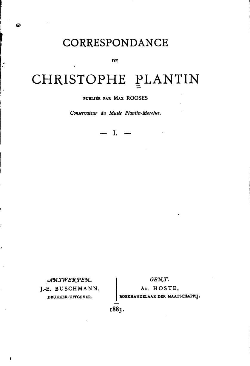 Correspondence of Christophe Plantin