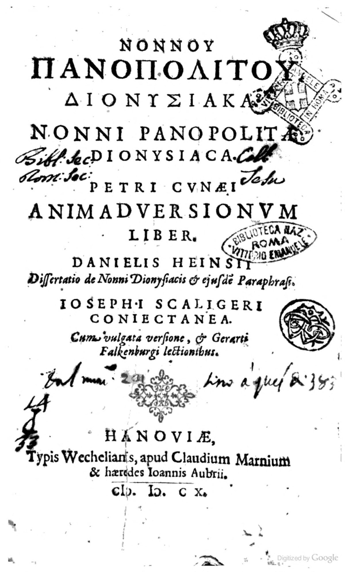 Dionysiaca (Cunaeus Edition)