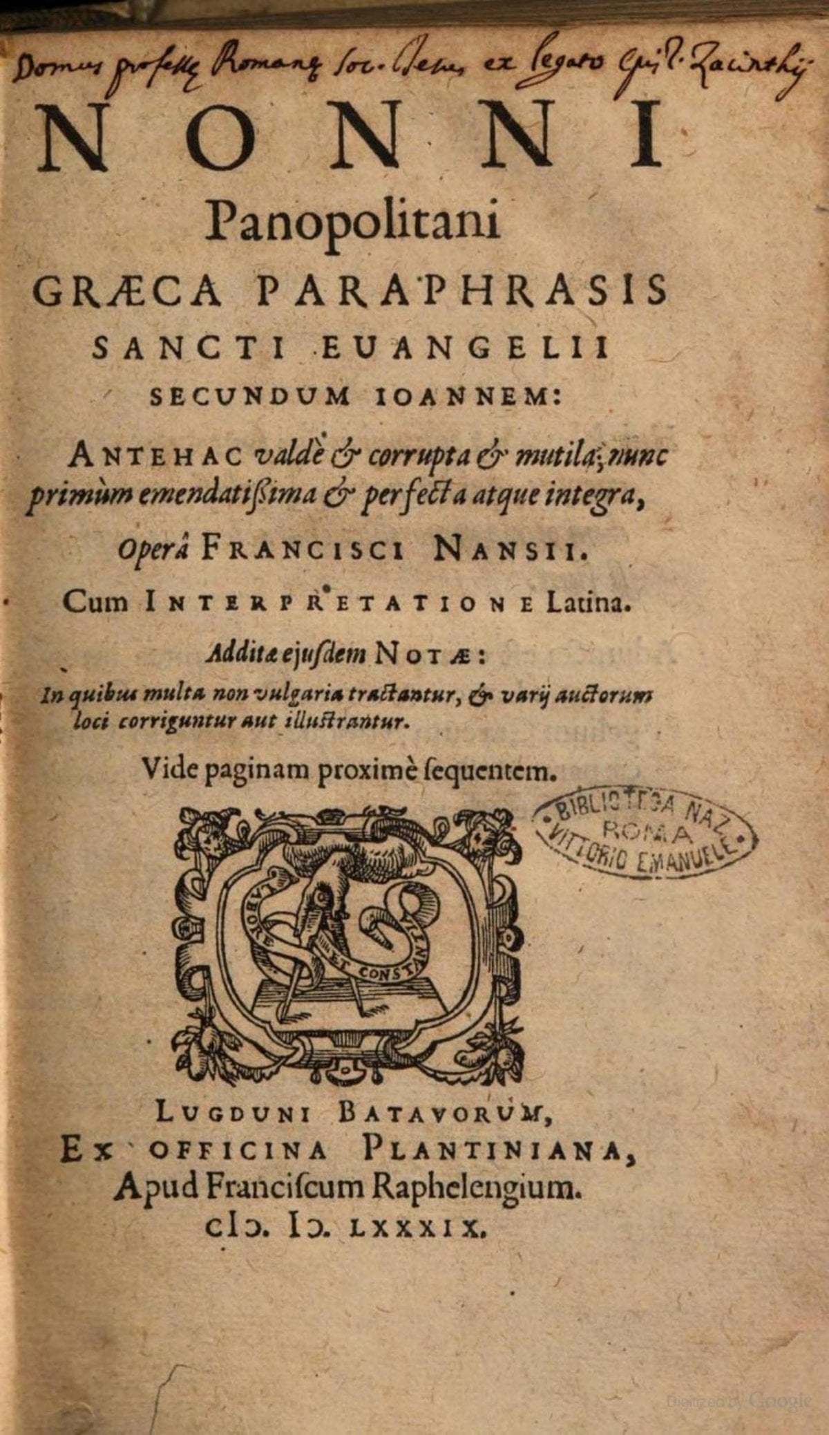 Paraphrasis Evangelii Ioannei