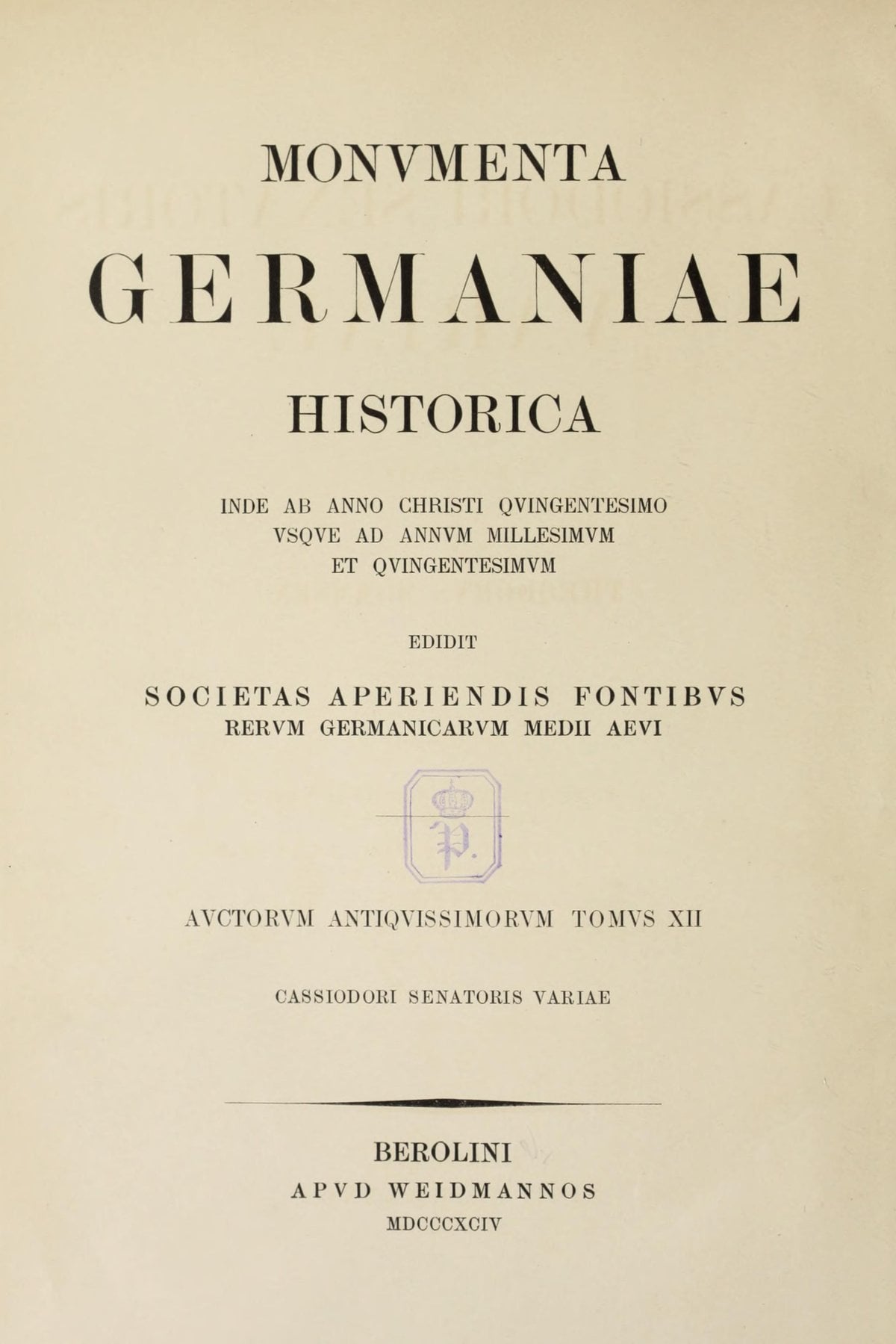 The Variae of Cassiodorus