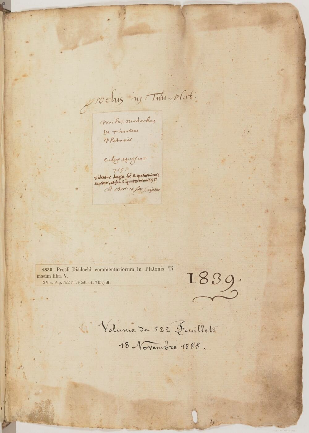 Commentary on Plato's Timaeus