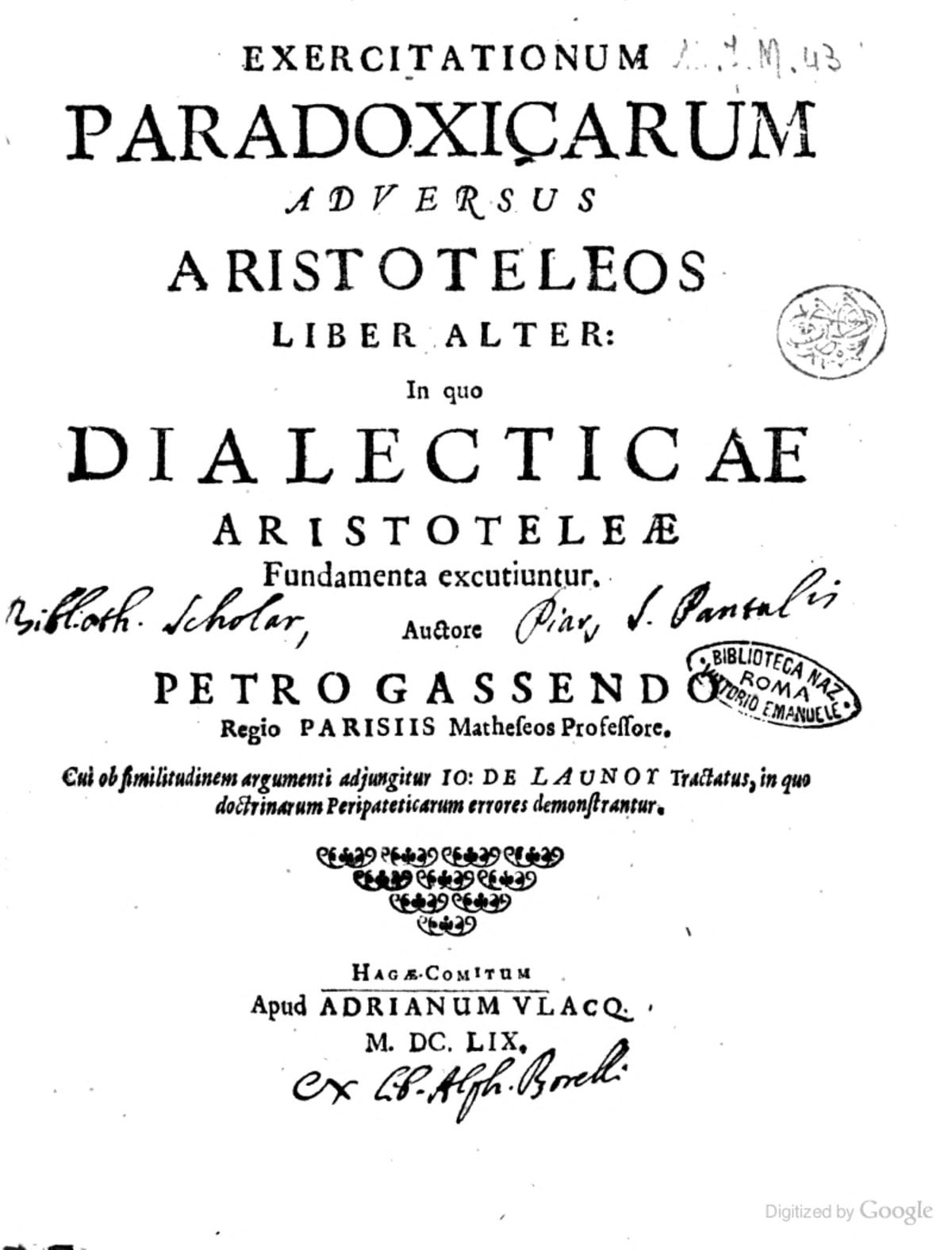 Paradoxical Exercises against the Aristotelians
