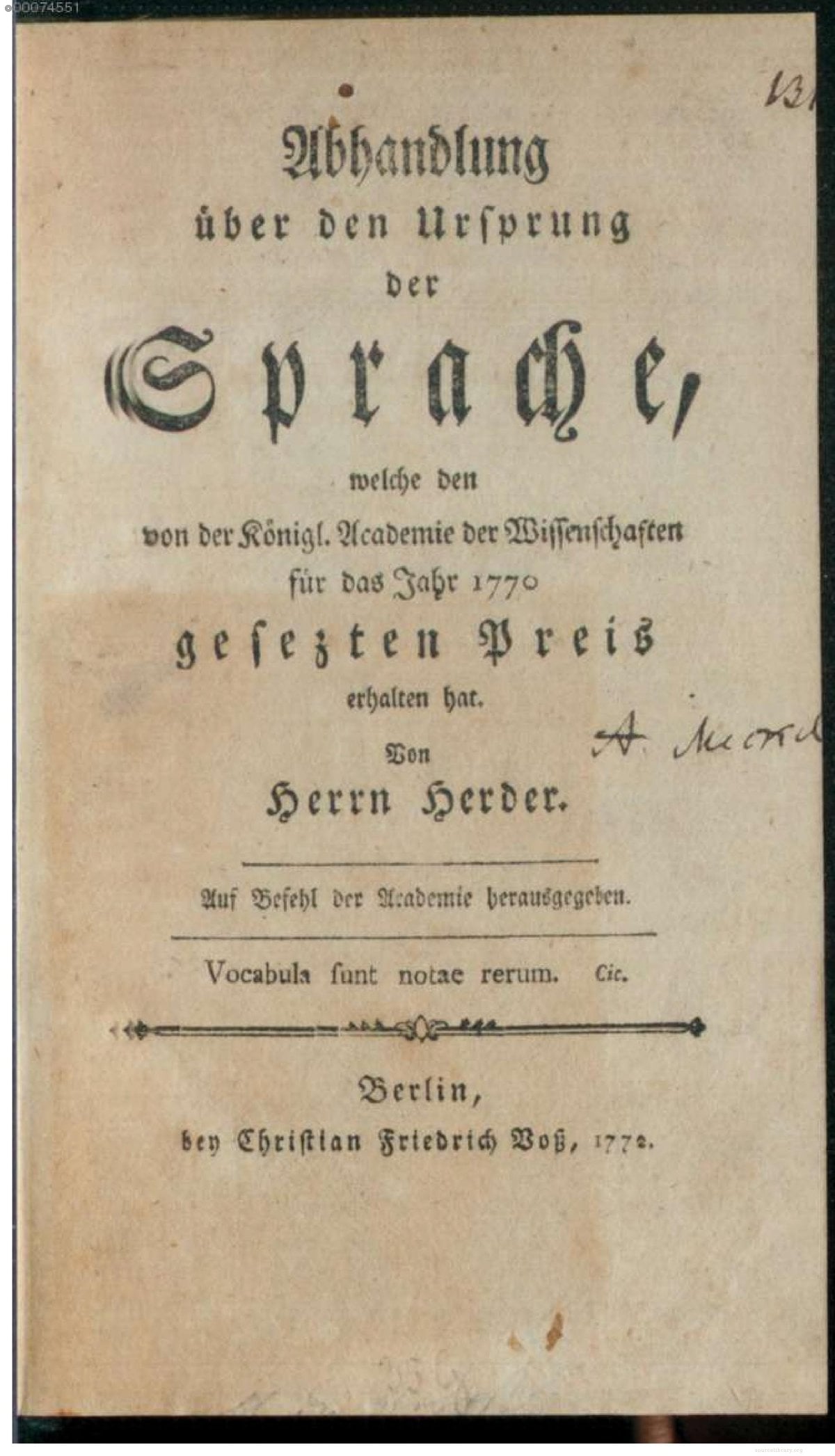 Treatise on the Origin of Language