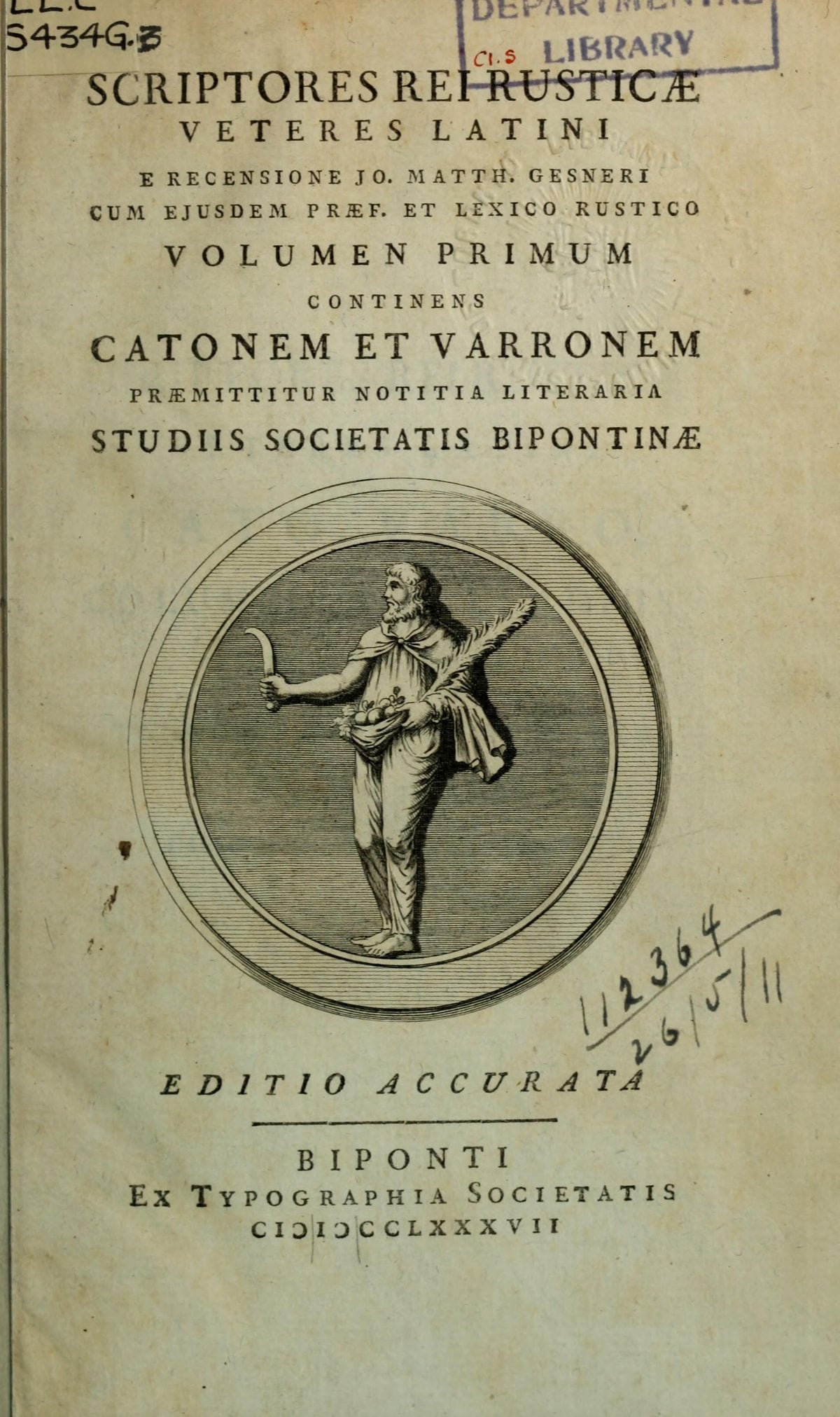 Ancient Latin Agricultural Writers, Vol. I
