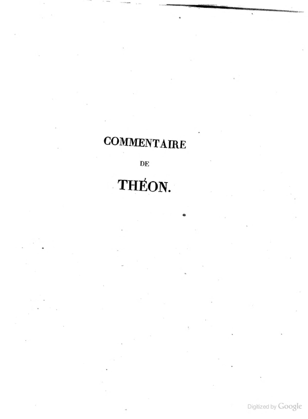 Commentary of Theon of Alexandria on the Handy Astronomical Tables of Ptolemy