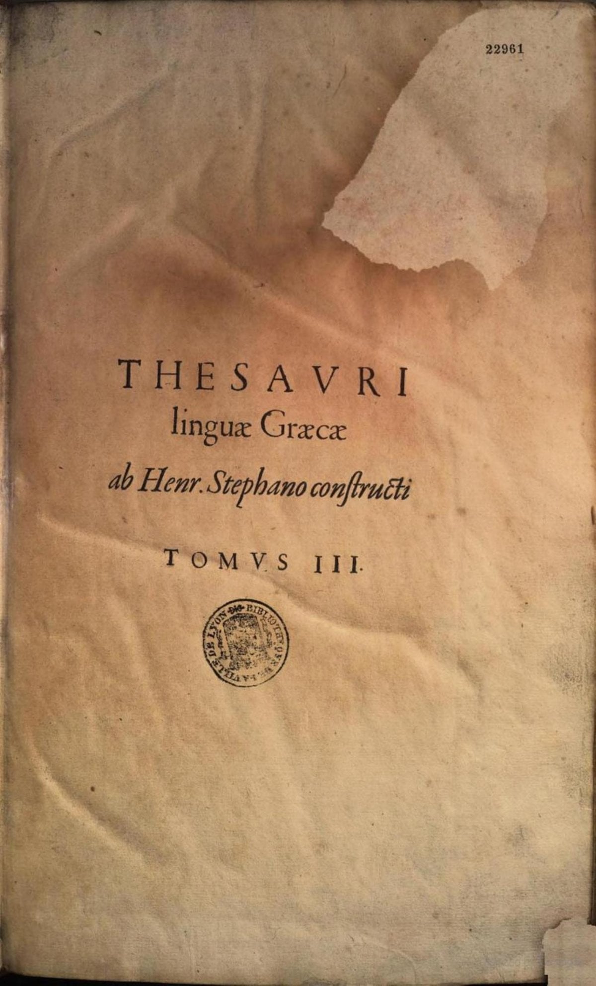 Thesaurus of the Greek Language (Vol. 3)