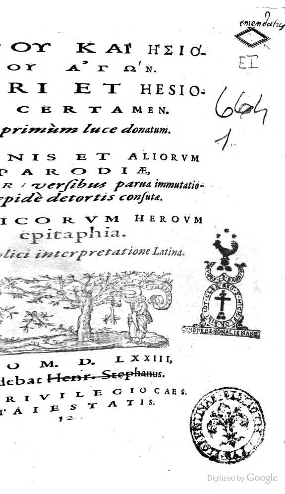 The Contest of Homer and Hesiod; The Battle of the Frogs and Mice