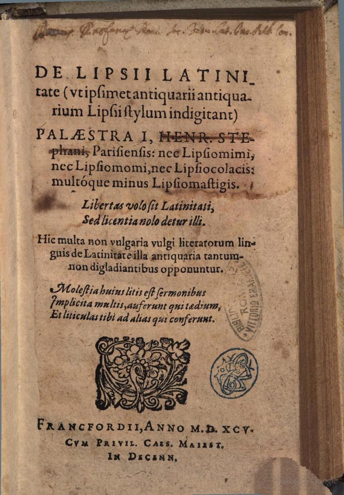 A Schooling on the Latinity of Lipsius