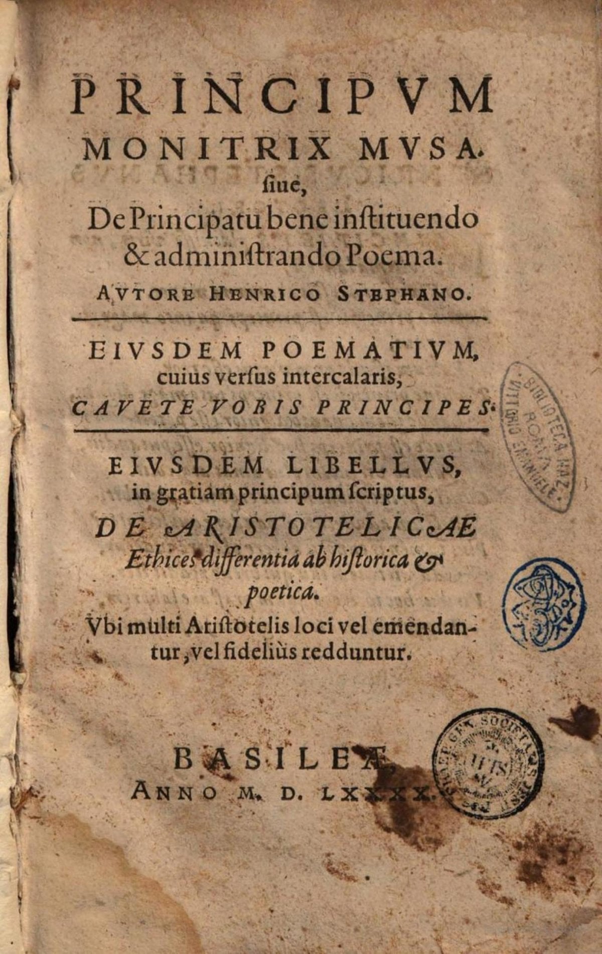 The Muse, Advisor of Princes, or On Sovereignty