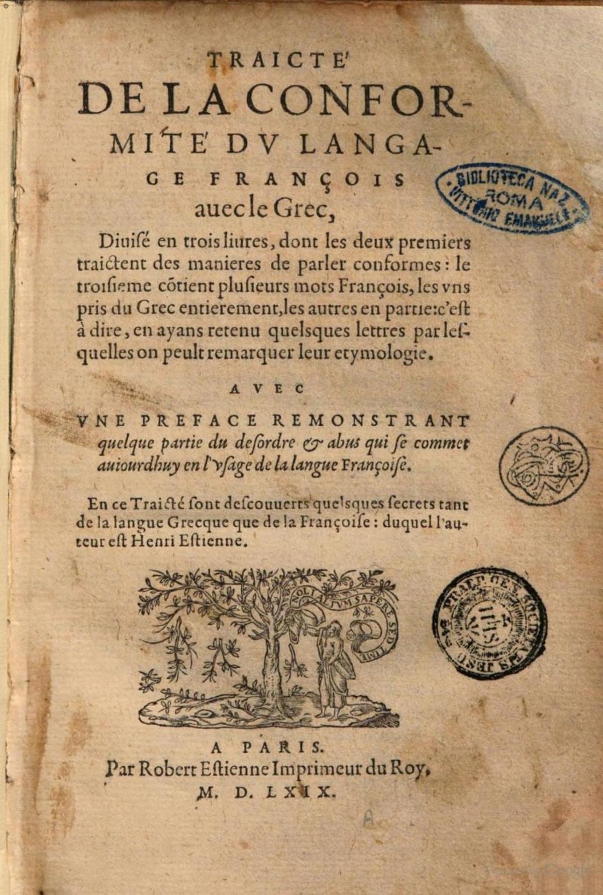 The Conformity of the French Language with the Greek