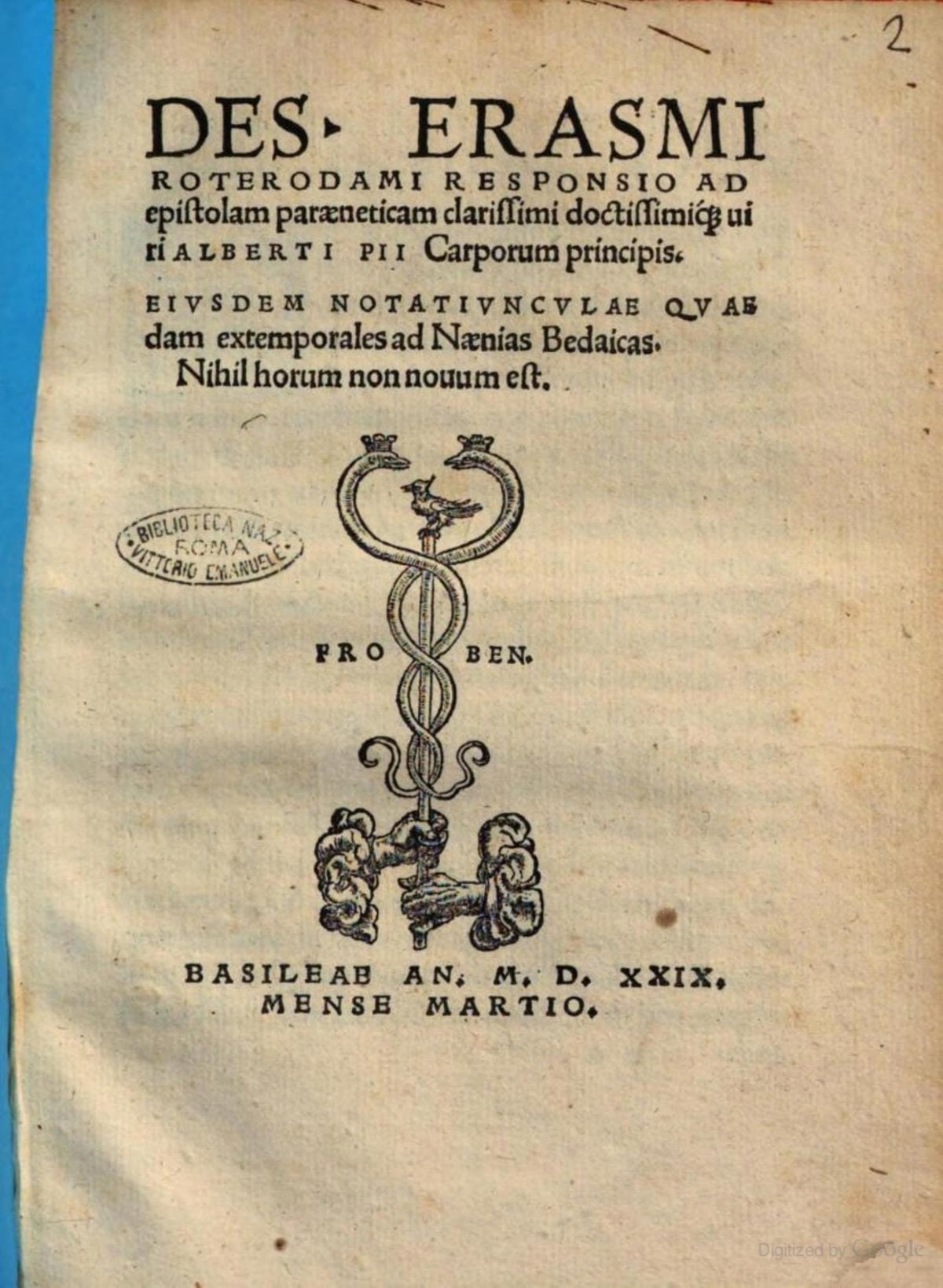 Response to the Letter of Alberto Pio