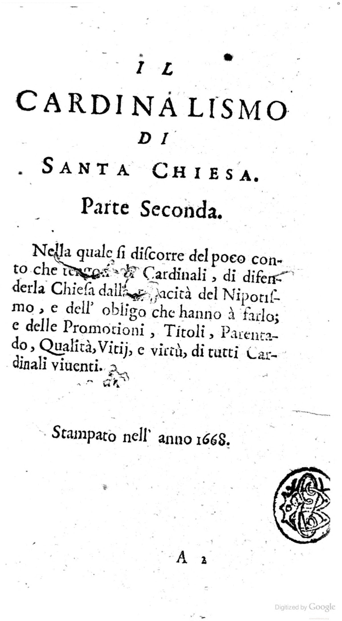 The Cardinalism of the Holy Church