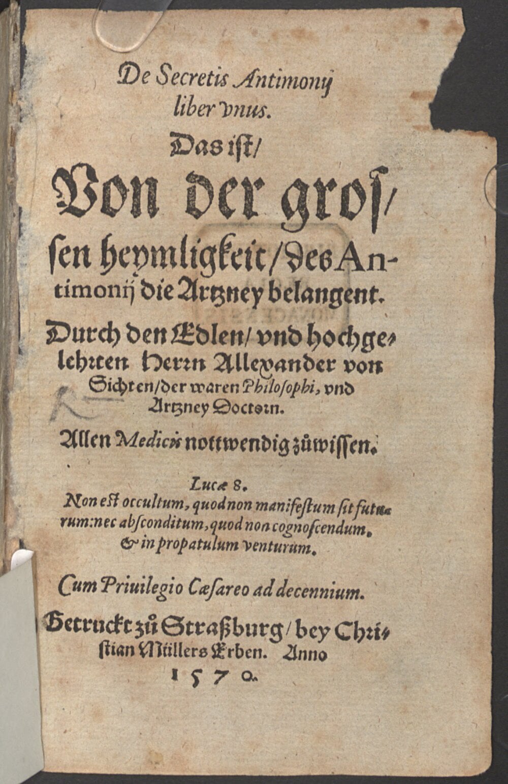 One Book on the Secrets of Antimony