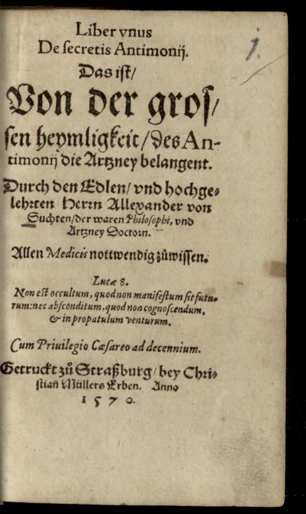 One Book on the Secrets of Antimony