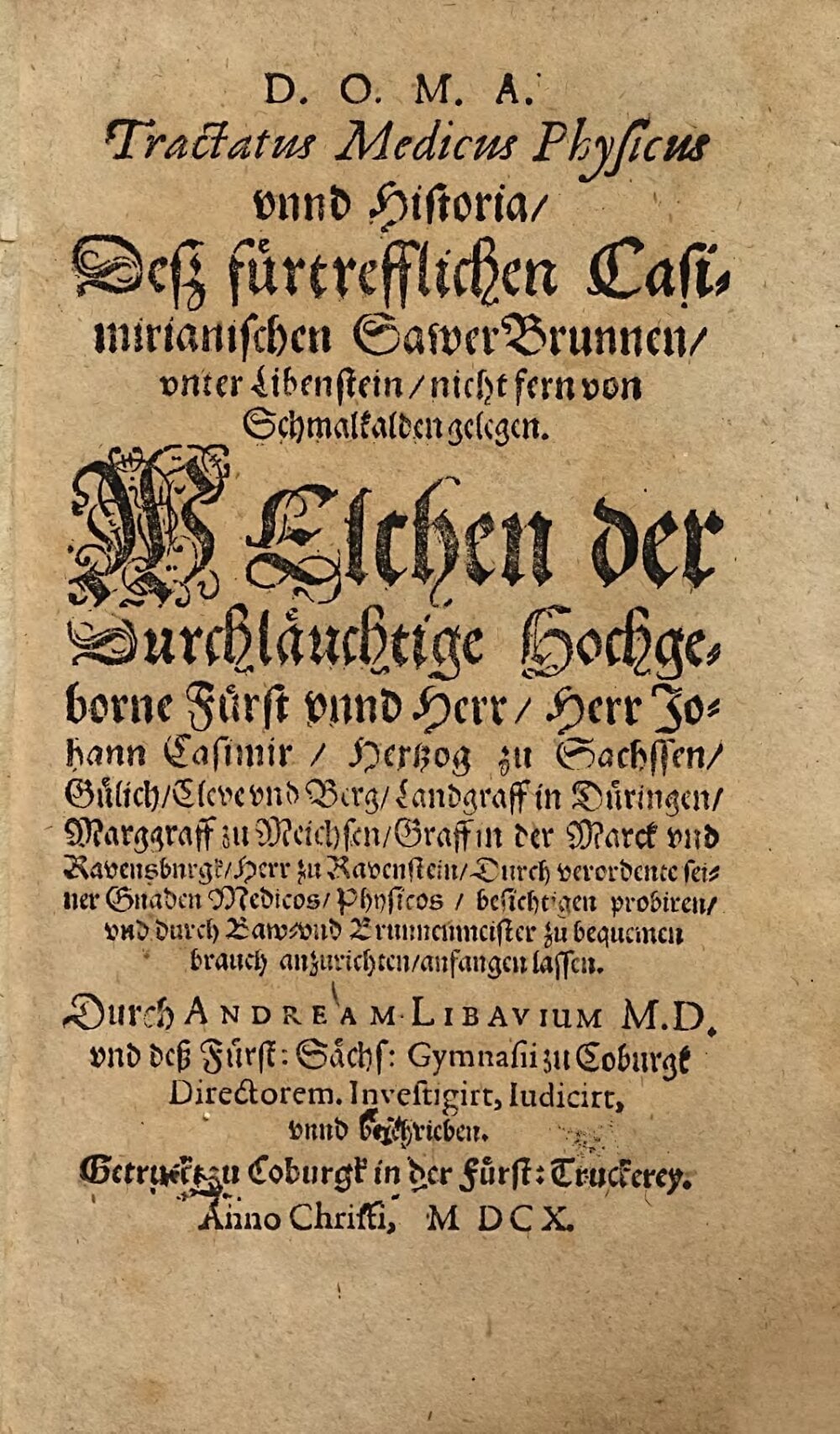 Medical and Physical Treatise and History of the Excellent Casimirian Mineral Springs