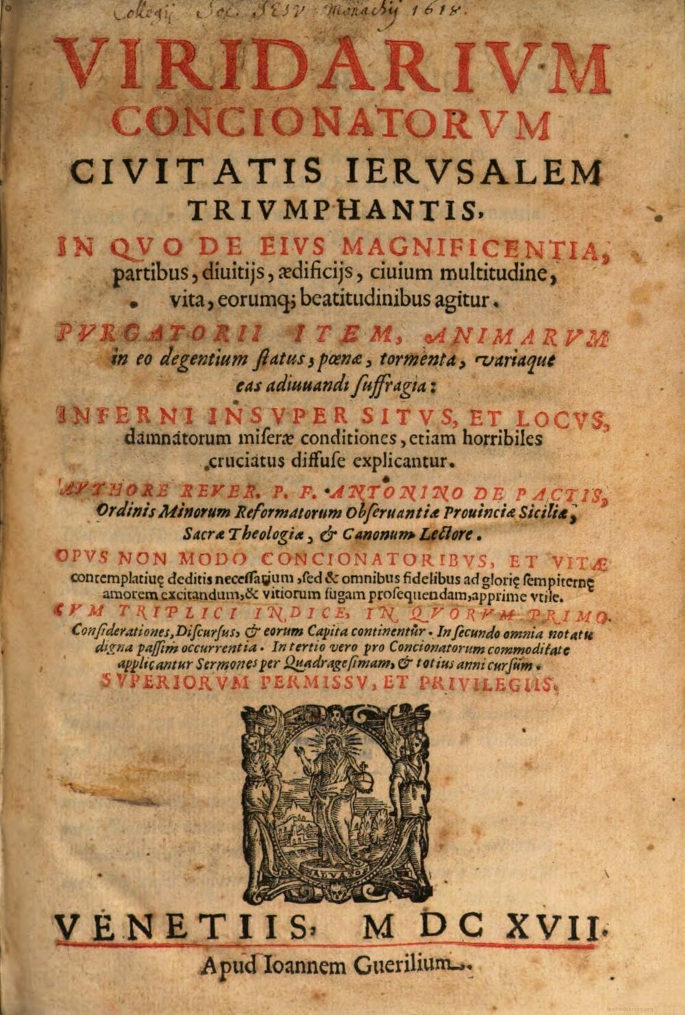 The Preachers' Garden of the Triumphant City of Jerusalem