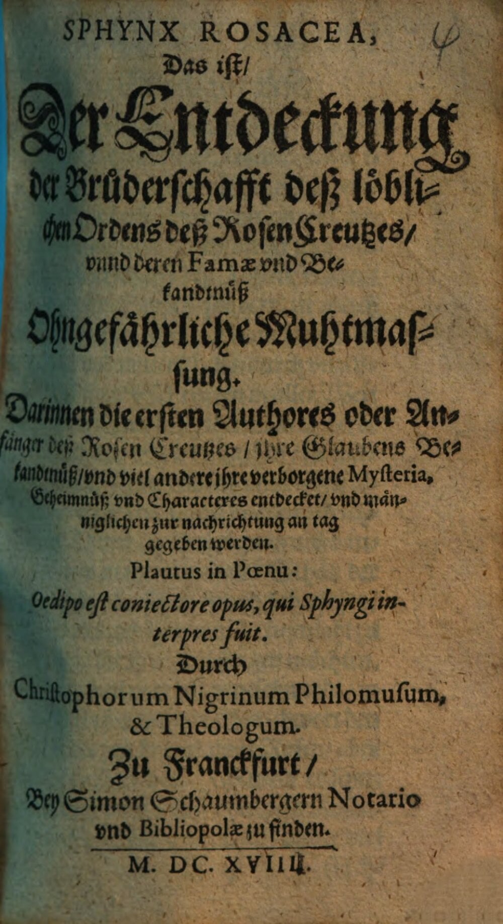 The Rosicrucian Sphinx