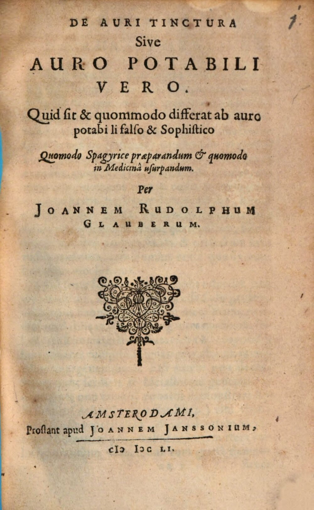 On the Tincture of Gold or True Potable Gold