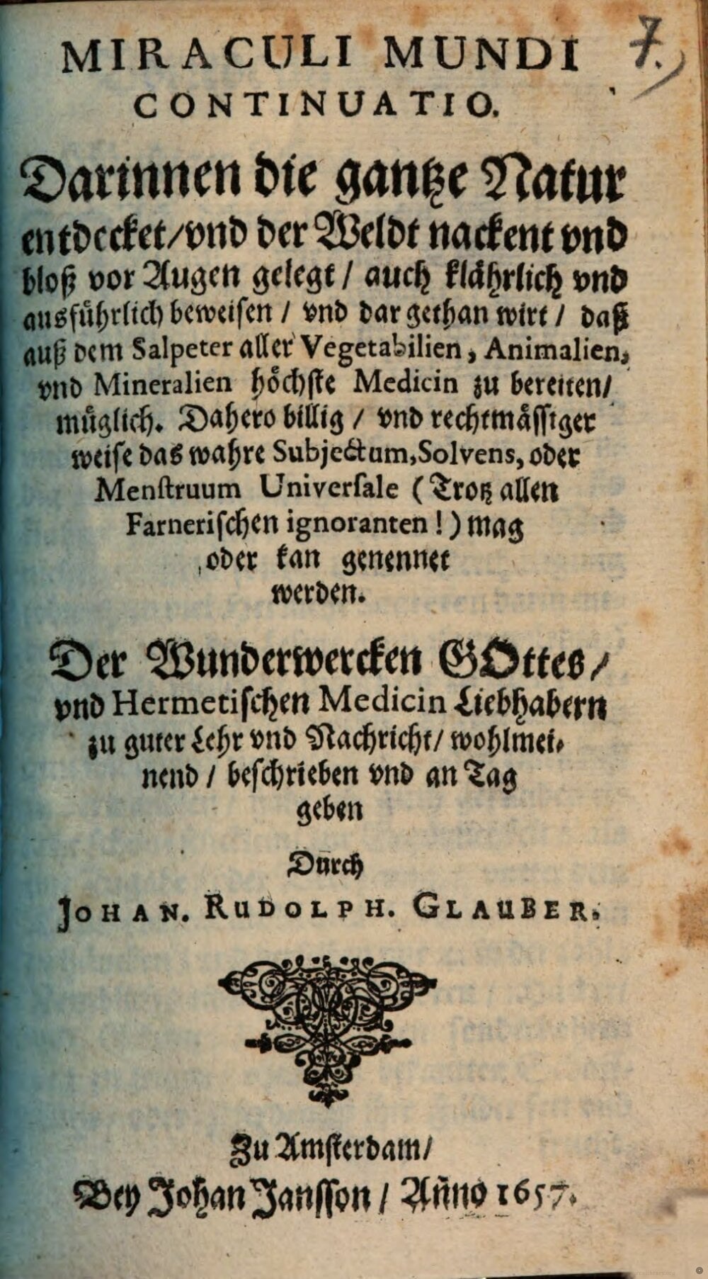 Continuation of the Miracle of the World