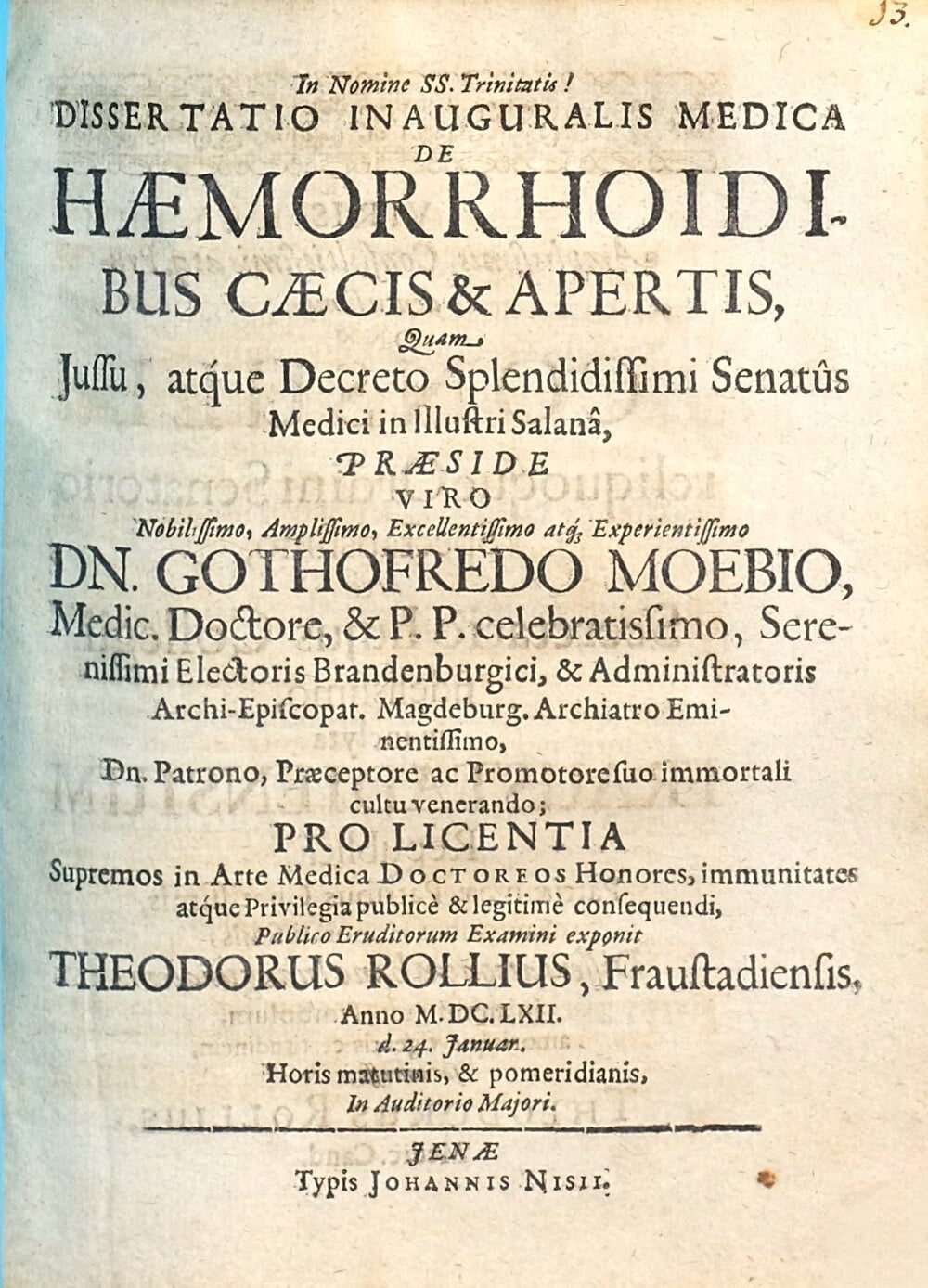 Inaugural Medical Dissertation on Blind and Open Hemorrhoids