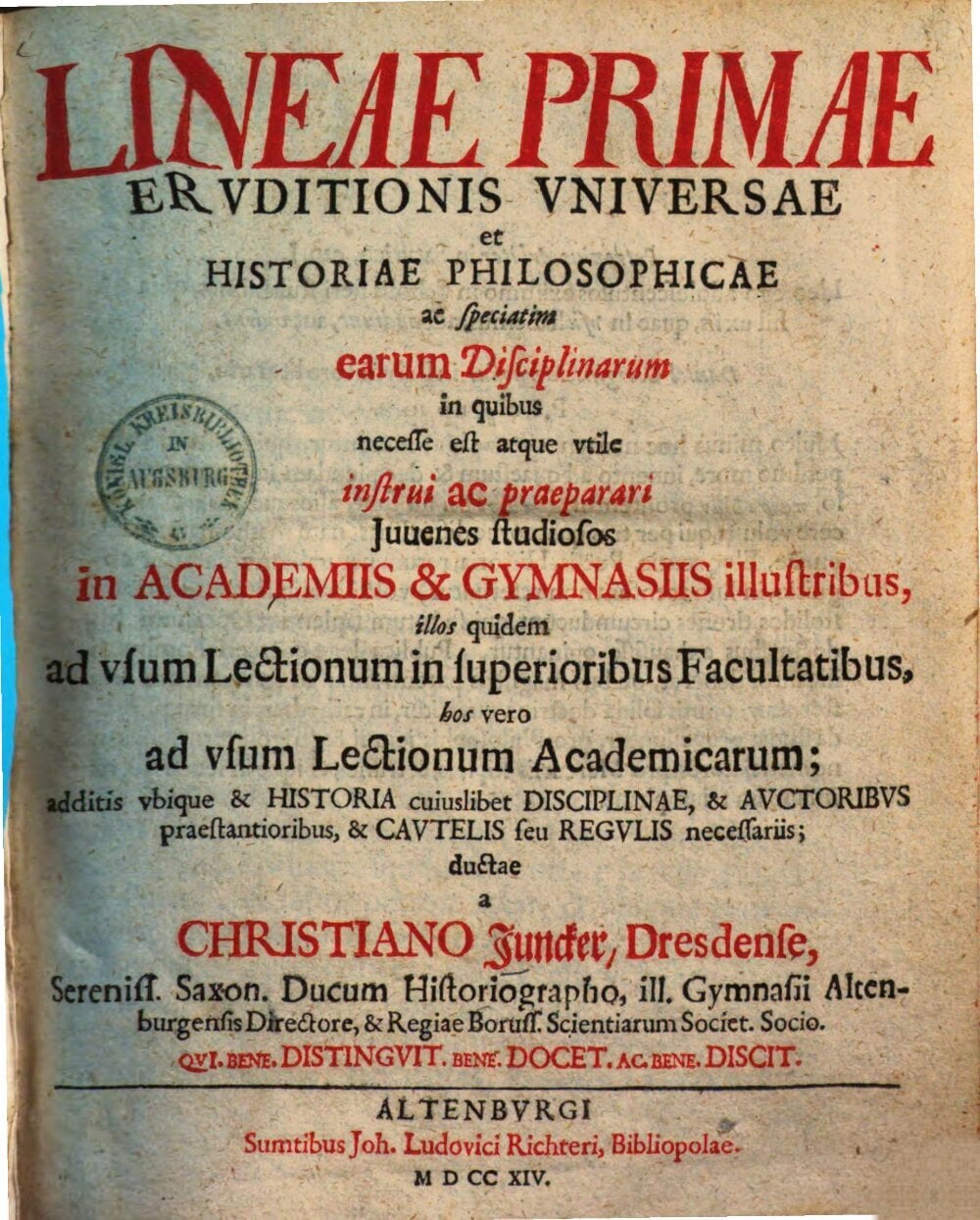 First Outlines of Universal Erudition and Philosophical History, Vol. 1
