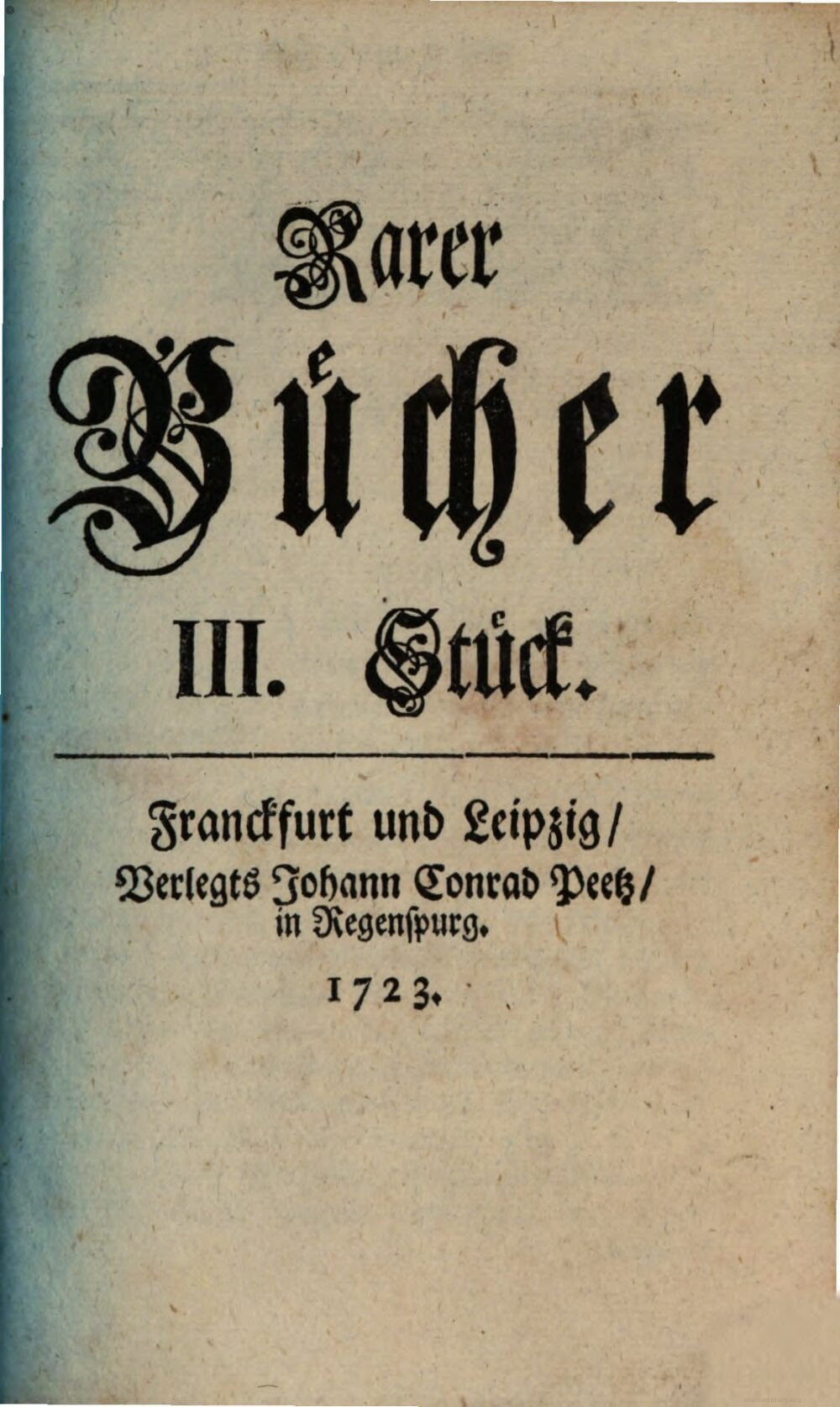 Catalogue of Rare Books, Vol. 3 (1723)